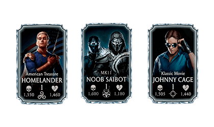 Homelander, MK11 Noob Saibot and Klassic Movie Johnny Cage Team